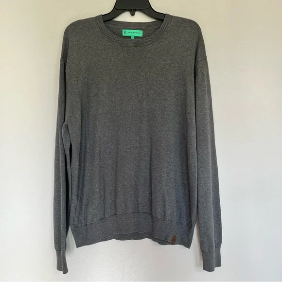 Men’s Mio Marino Fine Cotton Long Sleeve Crewneck Sweater Size 3XL Gray Preppy - Picture 1 of 7